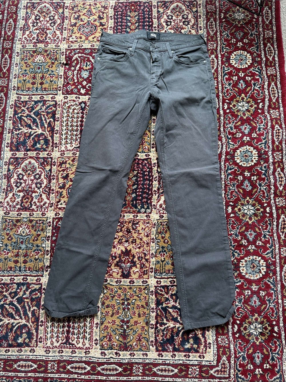 PAIGE Straight-Leg Jeans in Charcoal Gray